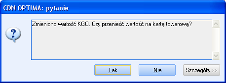 5.1.4 KGO na transakcjach KGO uwidaczniany jest na dokumentach wystawionych w walucie systemowej PLN, na Przyjęciach Zewnętrznych (PZ), Fakturach Zakupu (FZ), Wydaniach Zewnętrznych (WZ), Fakturach