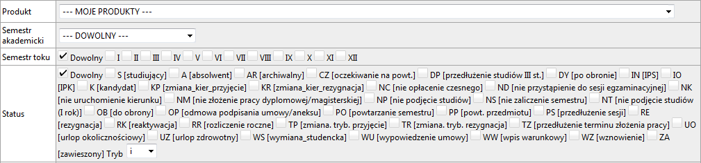 Po wybraniu odpowiednich parametrów w celu przeszukania bazy można nacisnąć przycisk na klawiaturze ENTER lub kliknąć w przycisk [Szukaj].