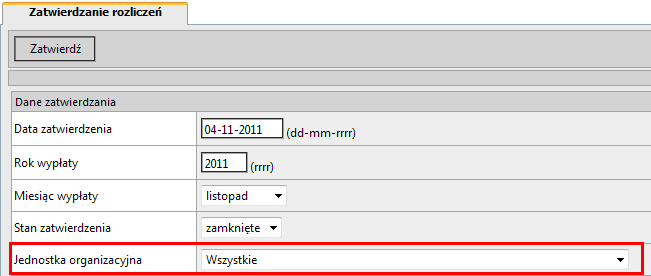 10.4 Zatwierdzanie rozliczeń Zatwierdzenie rozliczenia powoduje wystawienie informacji o ilości godzin ponadwymiarowych oraz ilości prac dyplomowych do modułu płacowego który jest odpowiedzialny za