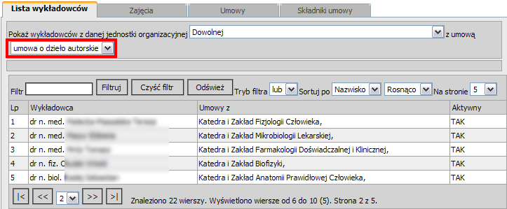(4) Należy wybrać odpowiednią jednostkę z listy rozwijanej a następnie zapisać wprowadzone zmiany. 10.5.