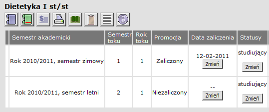1 Promocja studentów Akcja ta służy zarówno do promocji studentów pomiędzy semestrami toku jak i do zakańczania studiów w przypadku, gdy student jest na ostatnim semestrze roku. 12.1.1 Krok I:
