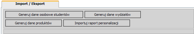 14.2 Import/Eksport Zakładka służy do generowania danych z modułu Dziekanat do SELS i importowania z SELS do Dziekanatu. Służą do tego 4 przyciski.