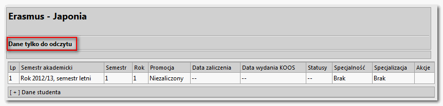 2.3.3 Zakładka Studia Zakładka Studia zawiera wszystkie informacje dotyczące toku studiów. Ze względu na swoją funkcyjność, podzielona jest tematycznie.