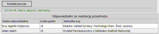 Wyświetli się wtedy nowy formularz gdzie wybierzemy osobę odpowiedzialną. W celu łatwiejszego wyszukiwania można skorzystać z filtra gdzie wpisujemy fragment nazwiska i naciskamy Enter lub [Filtruj].