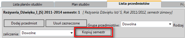 Po naciśnięciu przycisku [Kopiuj] wyświetli nam się nowy formularz, na którym wybieramy plan z którego będziemy kopiować. Po wybraniu planu z listy klikamy przycisk [Kopiuj plan] i zamykamy formularz.