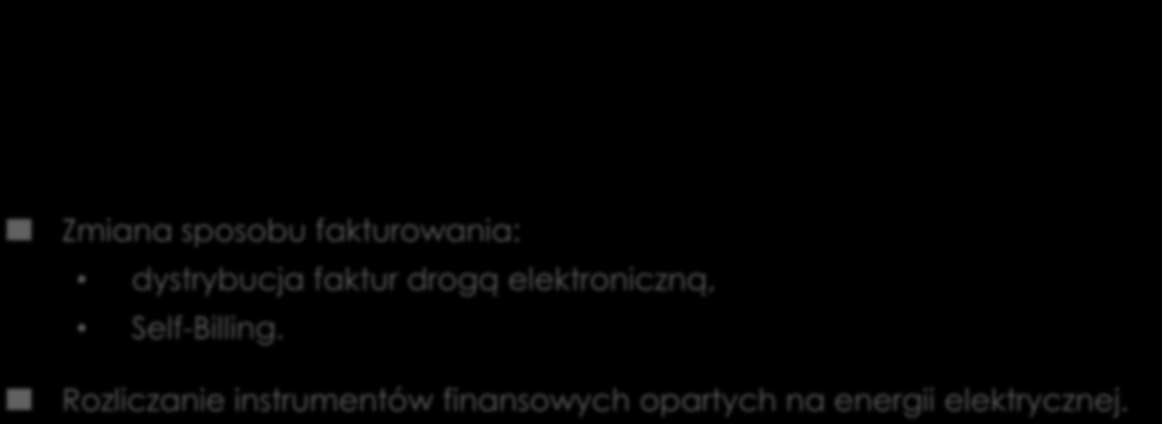 Obecnie realizowane projekty Zmiana sposobu fakturowania: dystrybucja faktur drogą