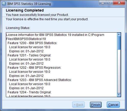 Kreator autoryzacji licencji IBM SPSS Statistics jest równieŝ dostępny w menu systemu Windows (po wybraniu przycisku Start naleŝy odnaleźć grupę IBM SPSS Statistics.