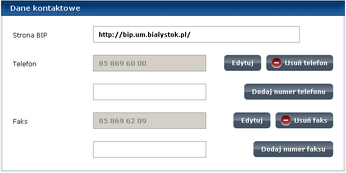 Rysunek 73. Edycja danych adresowych Krok 7.