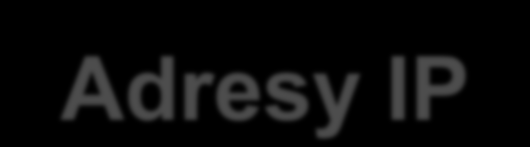 Adresy IP Wszystkie urządzenia w sieci mają unikalny identyfikator - adres IP, 32 bitową liczbą, która jednoznacznie wskazuje konkretny komputer jak i sieć w której się znajduje Adres składa się z