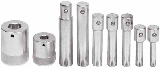 Prasy hydrauliczne samochody ciężarowe pojazdy przemysłowe 20 W.4306 zestaw 7 popychaczy do pras Do użytku z prasami W.415HA W.430HA W.450HPA. Średnice: 12 16 18 20 22 25 30 mm.