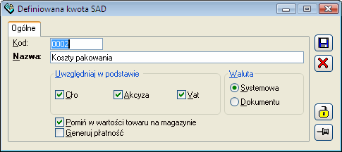 Systemowa taka, jaka została ustawiona jako systemowa, Dokumentu pobierana kaŝdorazowo z dokumentu.