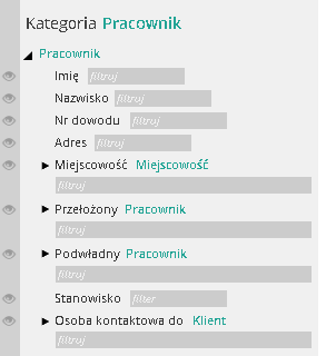 Zawartość bazy Narzędzie pokazuje użytkownikowi wszystkie kategorie, jakie są dla niego dostępne.