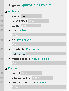 Filtrowanie po dostępnych atrybutach i relacjach Kategorie można filtrować w ramach ich właściwości. Jeśli właściwość jest atrybutowa (np.