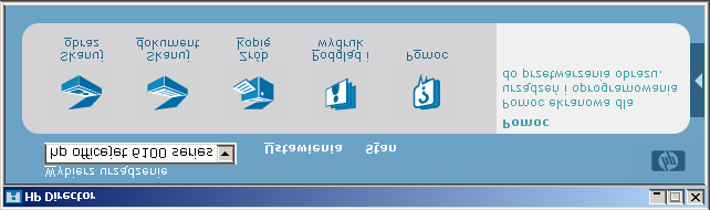 rozdz. 2 2 Kliknij pole Wybierz Urz dzenie, aby wy wietlić list zainstalowanych urz dze HP. 3 Wybierz hp officejet 6100. Nawigator wy wietla jedynie przyciski odpowiednie dla wybranego urz dzenia.
