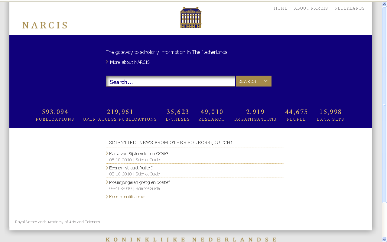 Projekty narodowe - przykład Narcis Dutch