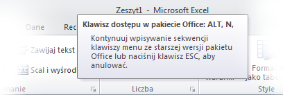 Nowość: porady dotyczące klawiszy W programie Excel 2010 są dostępne skróty dla wstążki, nazywane poradami dotyczącymi klawiszy, które pozwalają szybko wykonywad zadania bez użycia myszy.