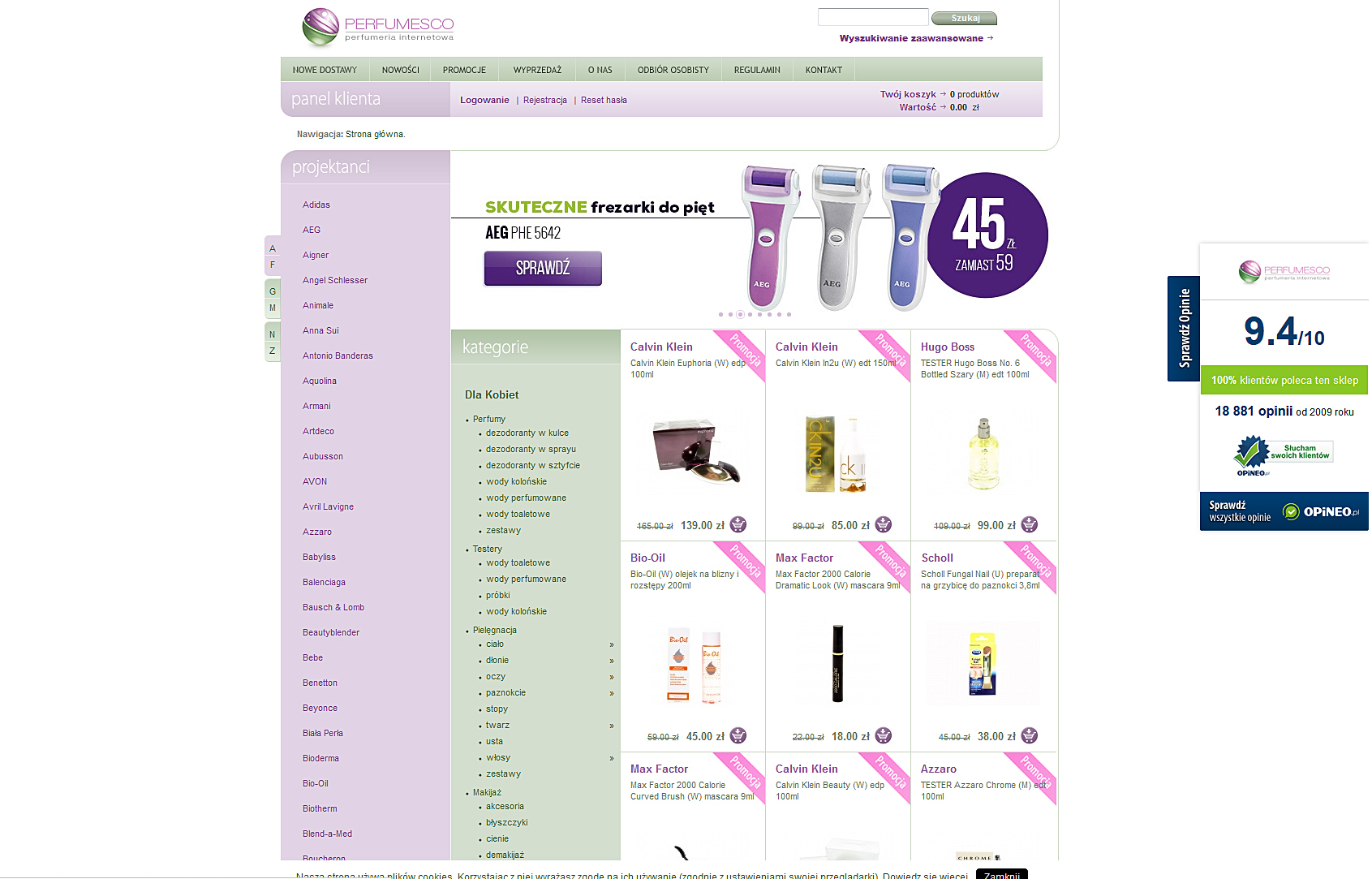 3 Perfumesco.pl Sklep Perfumesco.pl działa od 2008 roku. W swojej ofercie ma perfumy, kosmetyki i akcesoria do pielęgnacji, a ostatnio też produkty z kategorii optycznej.