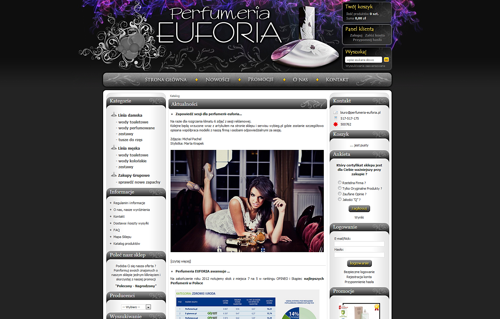 5 Perfumeria-euforia.pl Zamykający pierwszą piątkę najlepszych e-sklepów z branży perfumeryjnej i drogeryjnej sklep Perfumeria-euforia.