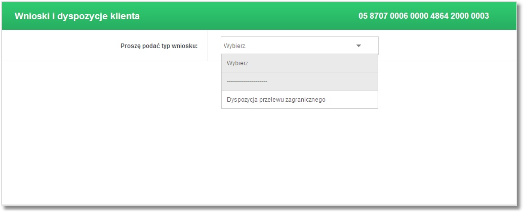 Rozdział 17 Wnioski / przelewy zagraniczne Użytkownik ma do dyspozycji następujące przyciski funkcyjne: [WSTECZ] - powrót do edycji wiadomości, [ZATWIERDŹ] - wysłanie wiadomości do banku, [ZREZYGNUJ]