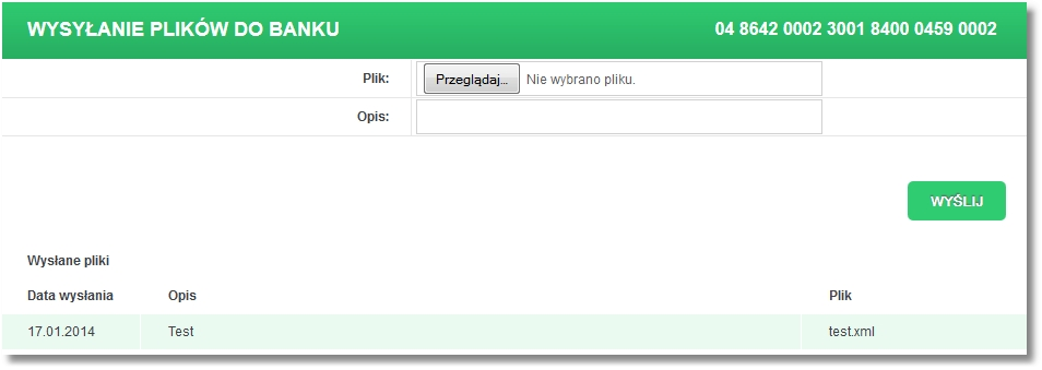 Rozdział 18 Dokumenty i pliki Rozdział 18. Dokumenty i pliki Opcja Dokumenty i pliki umożliwia wysyłanie plików do banku oraz przeglądanie i pobieranie plików udostępnionych Klientowi przez Bank.