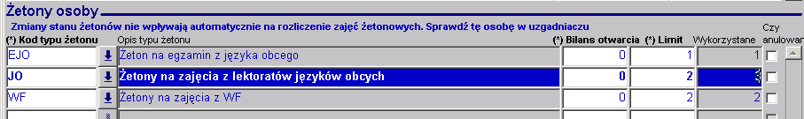 Nie ma możliwości dodawania żetonów w trakcie rejestracji. Terminy rejestracji są ogłaszane wcześniej na stronie www.ul.uni.opole.