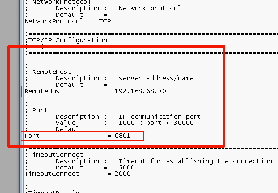 3. Następnie odszukaj wpisu REMOTEHOST i zmień jego wartość na: 192.168.