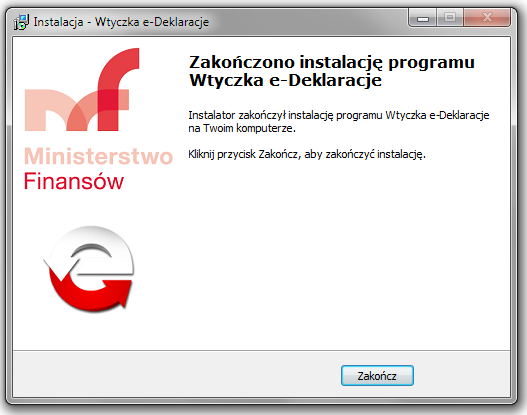 Aby przejść do kolejnego etapu instalacji należy wcisnąć przycisk Instaluj (akceptacja wyświetlonej informacji z nazwą katalogu gdzie jest