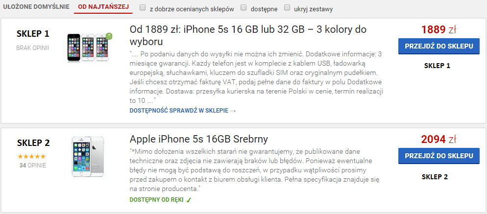 <shipping>29.00</shipping> availability Błędny koszt: <shipping>20.