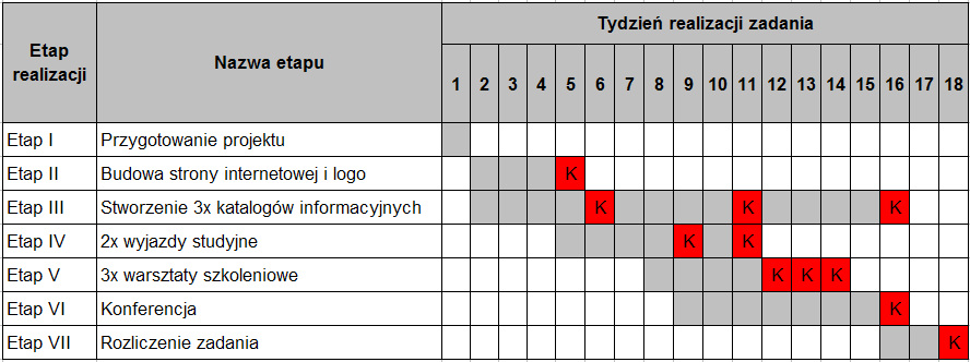 Harmonogram realizacji zadania: Termin