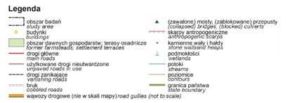 P. Migoń et al. 29 Ryc. 18. Formy i obiekty antropogeniczne w północnej części Parku Narodowego Gór Stołowych. Fig. 18. Anthropic landforms and structures in the northern part of the Góry Stołowe National Park.