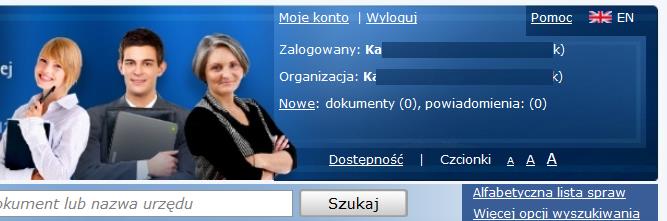 Tu widoczne są zawiadomienia o możliwości odebrania e-doręczenia Ilustracja 7.