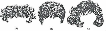 39. Którą z poniższych fryzur należy zaproponować klientce o trójkątnym kształcie twarzy? 40.