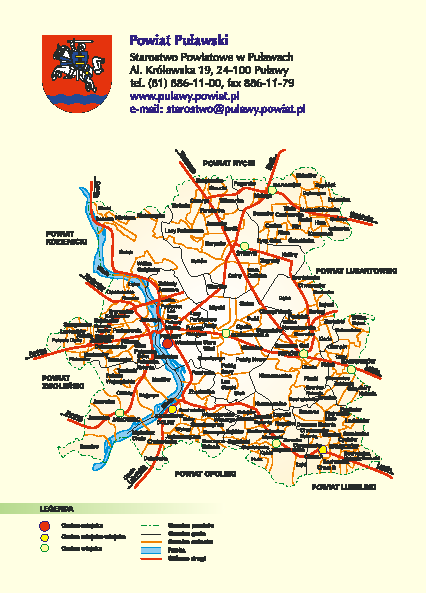Końskowola, Kurów, Markuszów, Nałęczów, Puławy (gmina wiejska), Wąwolnica, Żyrzyn o Powiat Lubelski: gmina Wojciechów Realizacja projektu ma przyczynić się do rozwoju społeczno-gospodarczego ziemi