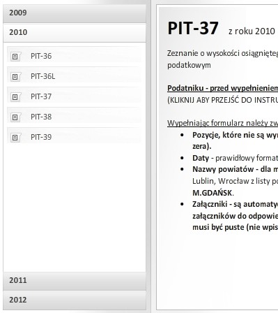 (2.1) APLIKACJA DESKTOP: Rozwiązania wprowadzone w roku 2012