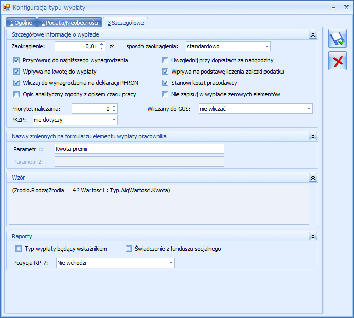 Sposób zaokrąglania - w programie są trzy możliwości: Rys.