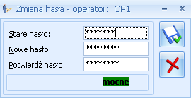 Parametry Administrator, Konto zablokowane oraz Dostęp tylko do firmy startowej może ustawiać dla operatorów tylko administrator (operator o uprawnieniach administratora).