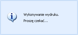 Rys. 34 Wybór rodzaju wydruku z menu Po uruchomieniu realizacji wydruku działanie programu jest zatrzymywane, aż do czasu zakończenia wydruku.