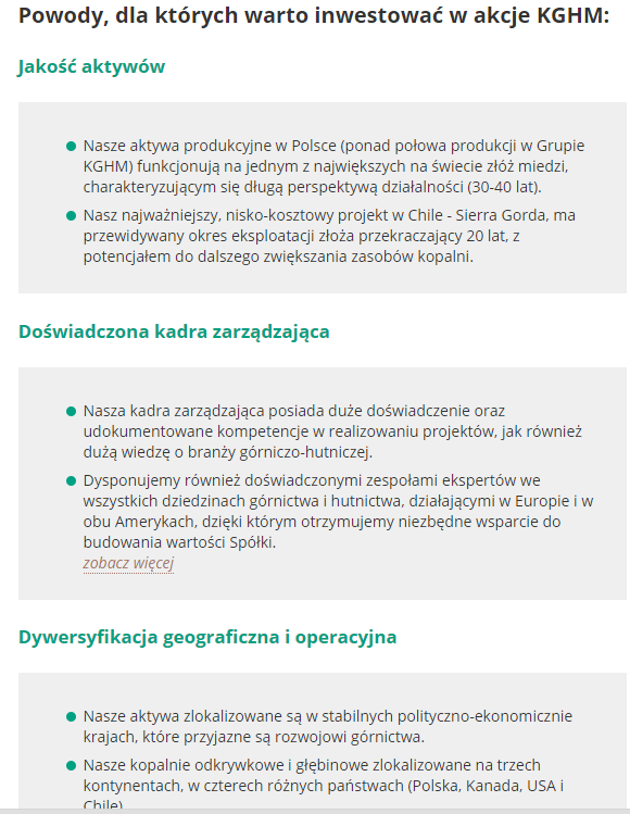 Encyklopedia wiedzy: na stronie relacji inwestorskich znajdują się wszystkie kluczowe informacje o spółce i rynku miedzi Rynek miedzi KGHM zajmuje dziewiątą pozycję na świecie pod względem
