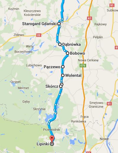 I DZIEŃ: GDAŃSK - LIPINKI (91,1 KM) suma podjazdów 310 m, suma zjazdów 215 m Gdańsk Bazylika św. Brygidy (ul.