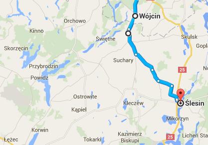 III DZIEŃ: BRZOZA - ŚLESIN (92,7 KM) suma podjazdów 163 m, suma zjazdów 143 m Brzoza Pakość, Strzelno, Miradz, Nowa Wieś, Wójcin, Kownaty, Wilczyn, Wilczogóra Kopydłowo, Wiśniewa, Góry, Ostrowąż,