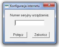 Wprowadzić numer seryjny urządzenia. Kliknąć połącz.
