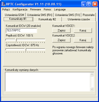 podłączyć zasilanie urządzenia, poczekać na wykrycie urządzenia w systemie Windows, uruchomić oprogramowanie konfiguracyjne rptc_configurator_vxxx.