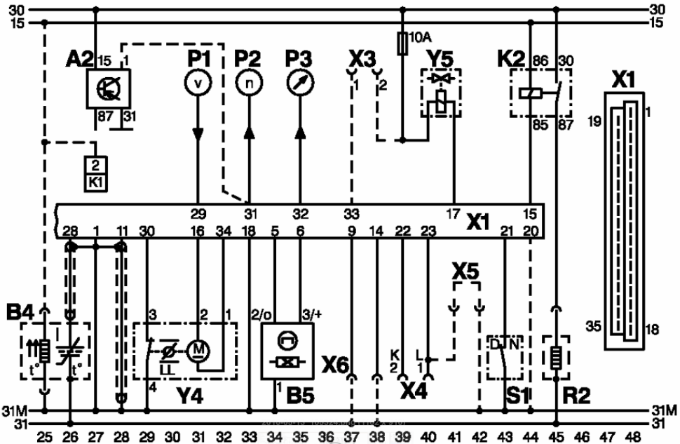 Rysunek 5: Schemat instalacji elektrycznej typu Mono-Motronic MA 1.2.