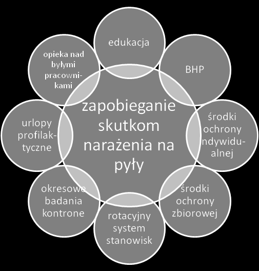 64 Praca naukowo-badawcza na temat pylic w środowisku pracy. 7 Zapobieganie skutkom narażenia na pyły. Środki ochrony zbiorowej i indywidualnej 7.