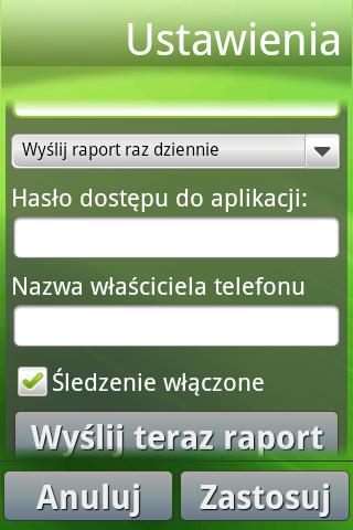 Umożliwiające zablokowanie dostępu do aplikacji przez użytkownika telefonu. Chwilowo wyłączad śledzenie telefonu.