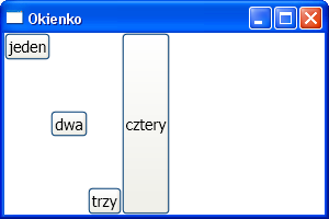 19/34 Przy pomocy atrybutów możemy sterować ułożeniem kontrolek: <Window.