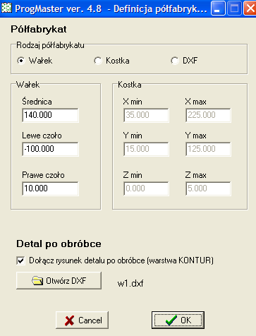 zapisać rysunek w formacie AutoCAD 2000 ASCII DXF w katalogu.../moje dokumenty/student/imie nazwisko/ uruchomić program Pmaster /Start-Wszystkie Programy-Pmaster/ utworzyć nowy plik o nazwie np.