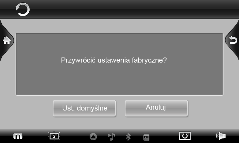 3.9.9 Ustawienia domyślne 1. Stuknij Ustawienia w głównym menu 2. Stuknij Ustawienia domyślne Z pomocą tego menu możesz przywrócić ustawienia domyślne urządzenia. Używaj tej opcji rozważnie. 1. Stuknij Ustawienia w głównym menu. 2. Stuknij Kalibracja.