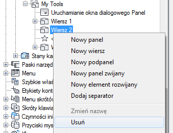 2 W edytorze Dostosuj interfejs użytkownika, na karcie Dostosuj, w panelu Dostosowywanie w <nazwa pliku> kliknij znak plus (+) znajdujący się obok opcji Wstążka, aby go rozwinąć.