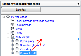 Aby zmienić położenie karty wstążki na wstążce 1 Kliknij kartę Zarządzaj panel Dostosowanie Interfejs użytkownika.